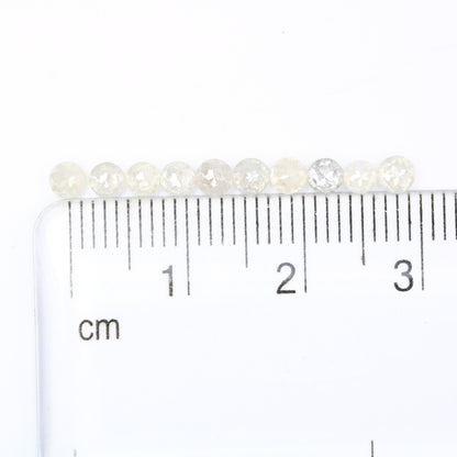 1.56 CT White Icy Grey Rose Cut Round Diamonds For Wedding RingFor Gold Ring Diamonds