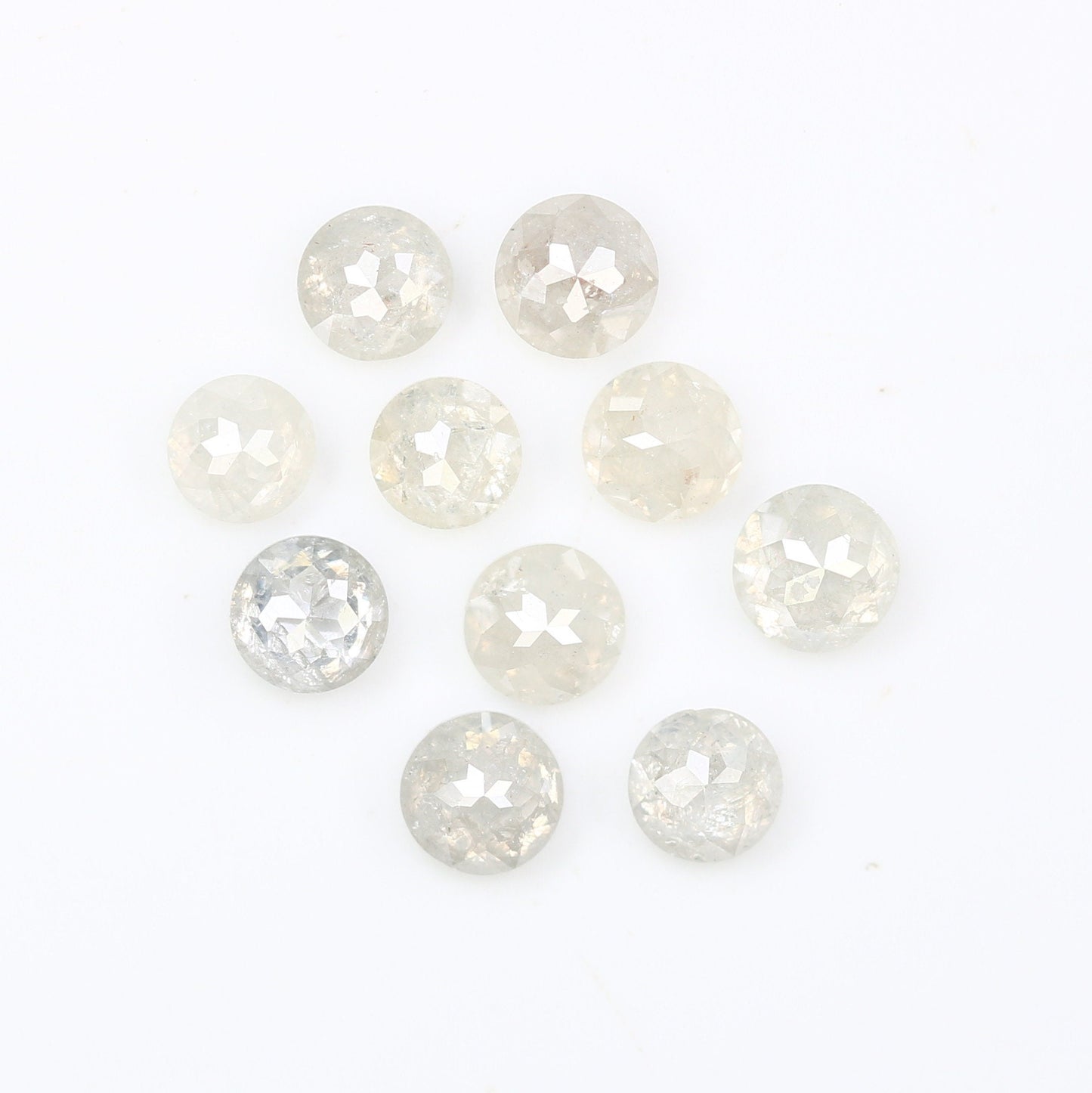 1.56 CT White Icy Grey Rose Cut Round Diamonds For Wedding RingFor Gold Ring Diamonds