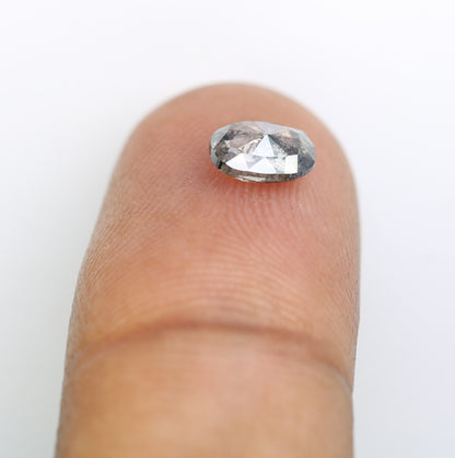0.86 CT Salt and Pepper Oval Diamond - Engagement Ring Gemstone & Ideal Gift for Girlfriend, Wife, Mother, or Special Woman