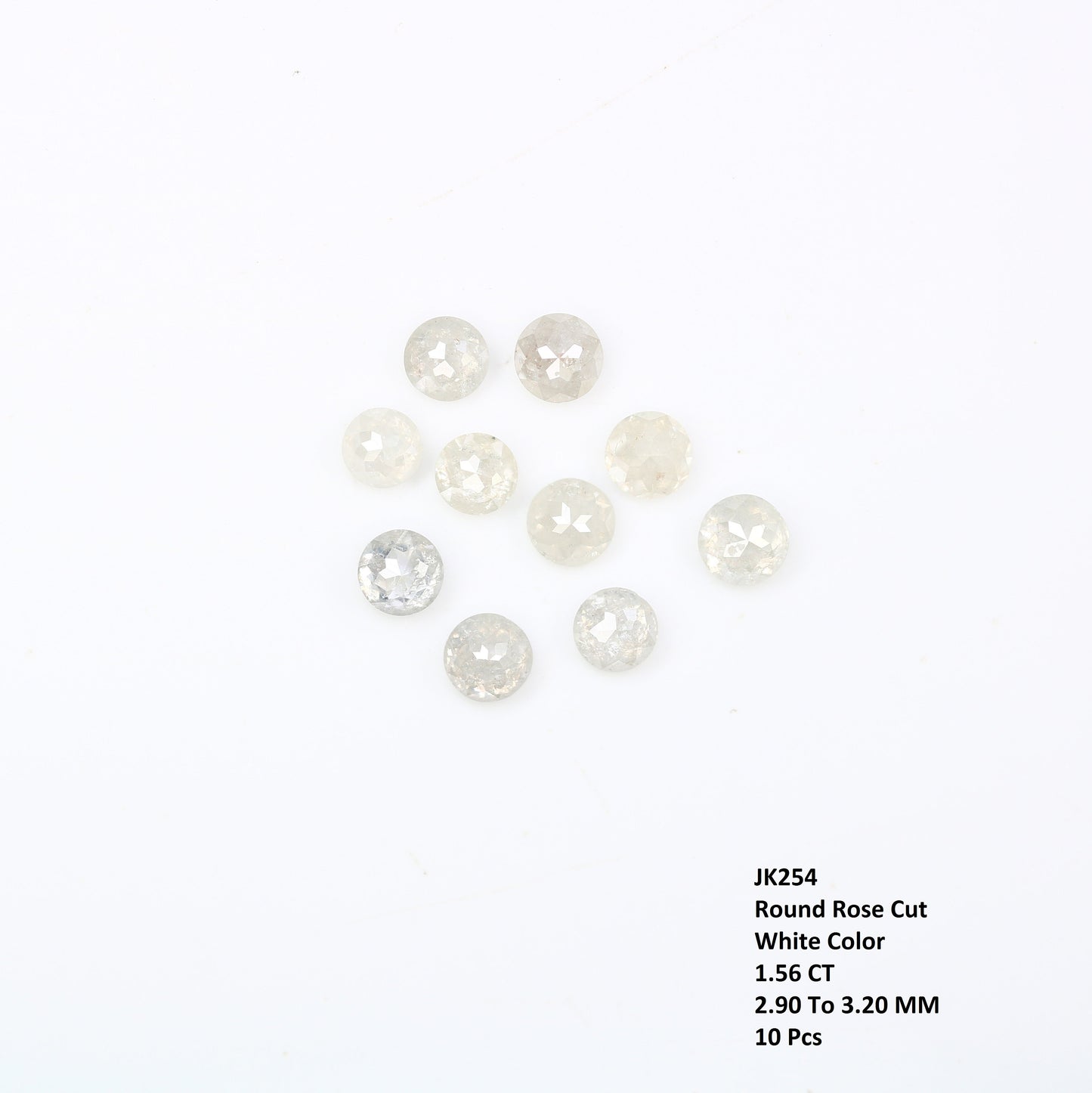 1.56 CT White Icy Grey Rose Cut Round Diamonds For Wedding RingFor Gold Ring Diamonds