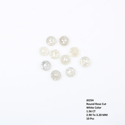 1.56 CT White Icy Grey Rose Cut Round Diamonds For Wedding RingFor Gold Ring Diamonds