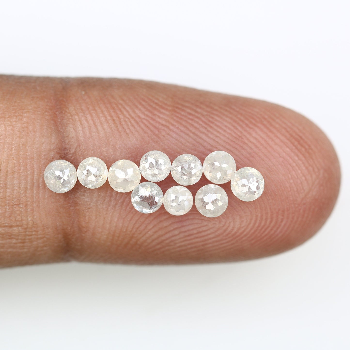 1.56 CT White Icy Grey Rose Cut Round Diamonds For Wedding RingFor Gold Ring Diamonds