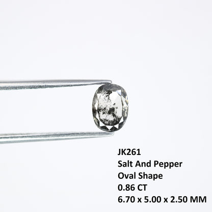 0.86 CT Salt and Pepper Oval Diamond - Engagement Ring Gemstone & Ideal Gift for Girlfriend, Wife, Mother, or Special Woman