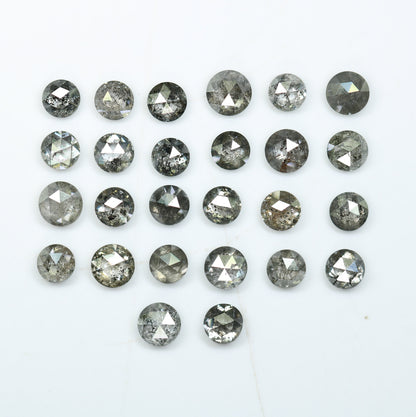 3.00 TCW Natural Salt and Pepper Rose Cut Round Diamonds For Side Accent Stone in Wedding Ring ll Gift For Wife ll Gift For Girlfriend