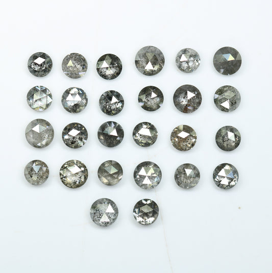 3.00 TCW Natural Salt and Pepper Rose Cut Round Diamonds For Side Accent Stone in Wedding Ring ll Gift For Wife ll Gift For Girlfriend