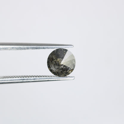 0.74 Carat Natural Black Loose Round Brilliant Cut Salt and Pepper Galaxy Diamond | Ideal for Earrings, Rings, Pendants, and Necklaces