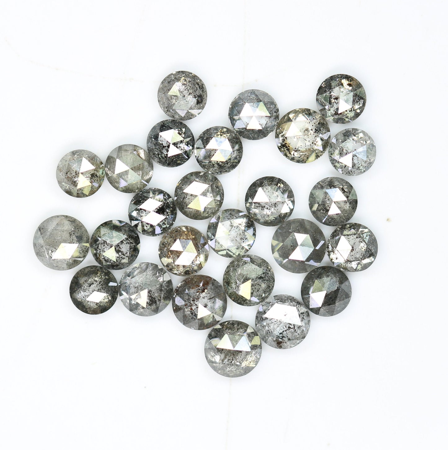 3.00 TCW Natural Salt and Pepper Rose Cut Round Diamonds For Side Accent Stone in Wedding Ring ll Gift For Wife ll Gift For Girlfriend