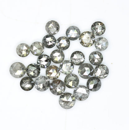 3.00 TCW Natural Salt and Pepper Rose Cut Round Diamonds For Side Accent Stone in Wedding Ring ll Gift For Wife ll Gift For Girlfriend
