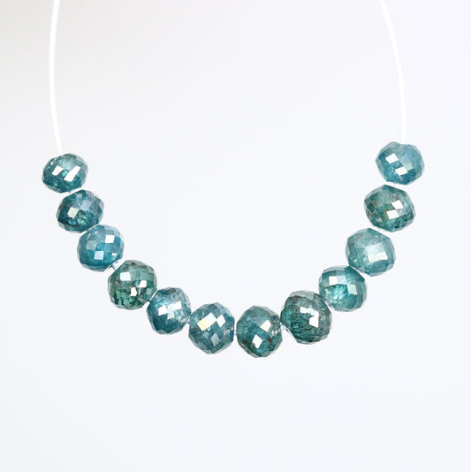 2.55 CT Blue Diamond Beads: Elevate Your Jewelry with AAA Quality Faceted Gems