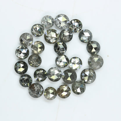 3.00 TCW Natural Salt and Pepper Rose Cut Round Diamonds For Side Accent Stone in Wedding Ring ll Gift For Wife ll Gift For Girlfriend