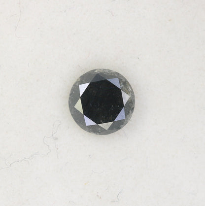 0.74 Carat Natural Black Loose Round Brilliant Cut Salt and Pepper Galaxy Diamond | Ideal for Earrings, Rings, Pendants, and Necklaces