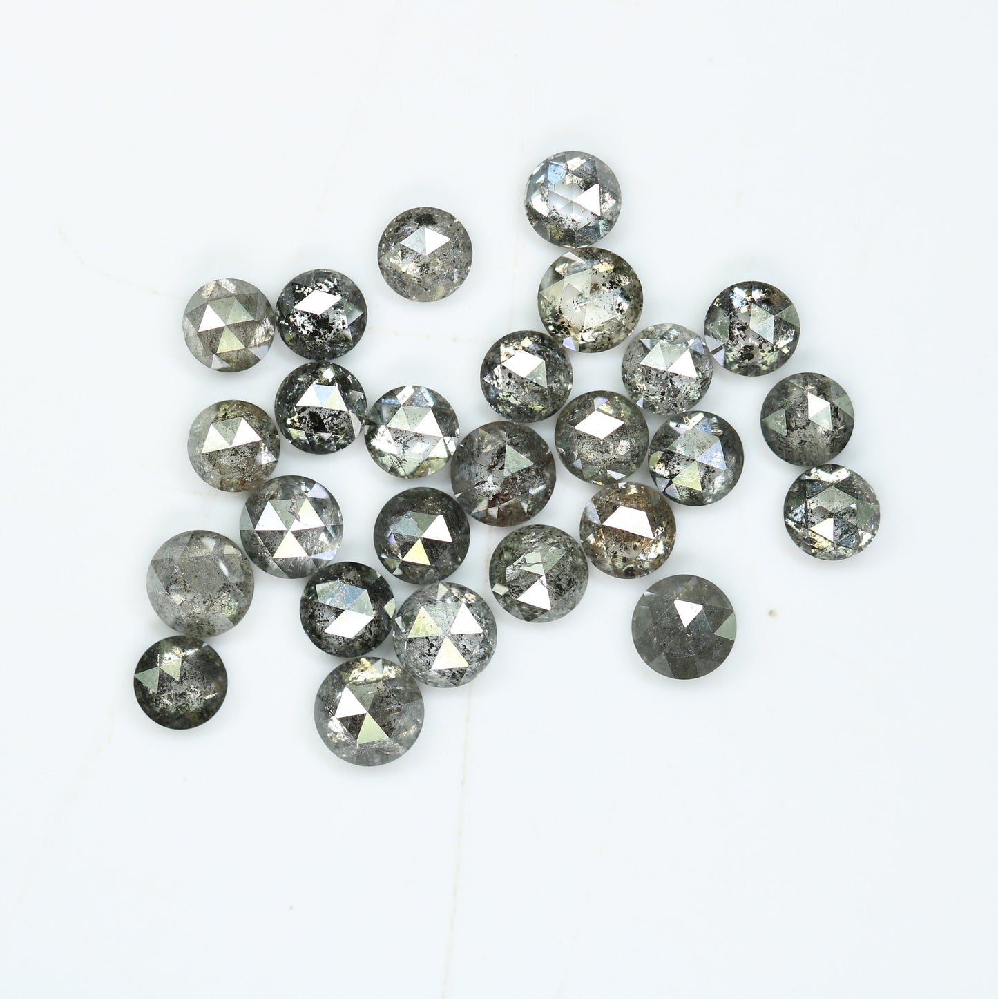 3.00 TCW Natural Salt and Pepper Rose Cut Round Diamonds For Side Accent Stone in Wedding Ring ll Gift For Wife ll Gift For Girlfriend
