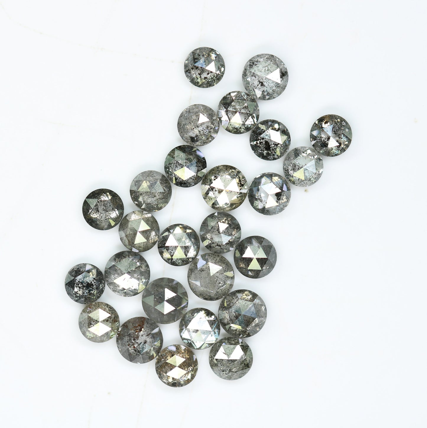 3.00 TCW Natural Salt and Pepper Rose Cut Round Diamonds For Side Accent Stone in Wedding Ring ll Gift For Wife ll Gift For Girlfriend