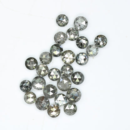 3.00 TCW Natural Salt and Pepper Rose Cut Round Diamonds For Side Accent Stone in Wedding Ring ll Gift For Wife ll Gift For Girlfriend