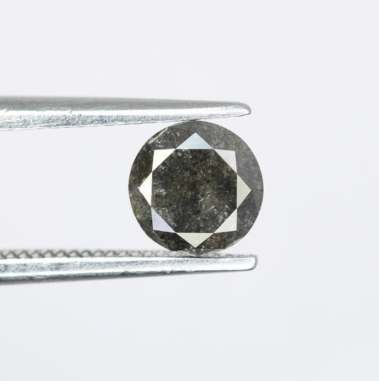 0.70 Carat Natural Round Black Brilliant Cut Salt and Pepper Diamond | Loose Gem for Jewelry Making | Wholesale Price for Earrings, Necklace