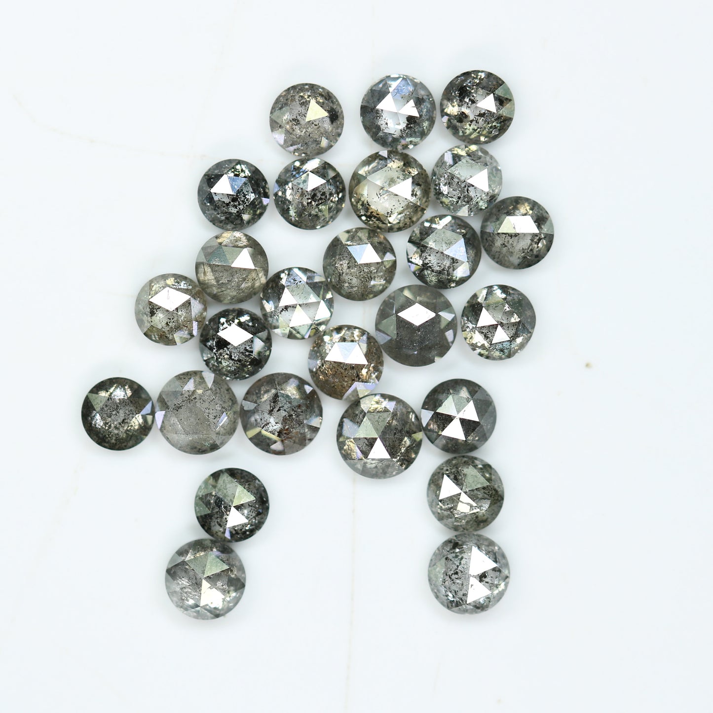 3.00 TCW Natural Salt and Pepper Rose Cut Round Diamonds For Side Accent Stone in Wedding Ring ll Gift For Wife ll Gift For Girlfriend