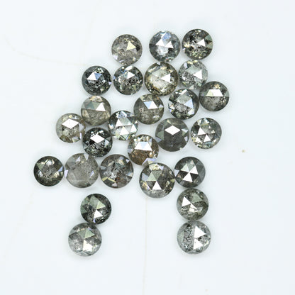 3.00 TCW Natural Salt and Pepper Rose Cut Round Diamonds For Side Accent Stone in Wedding Ring ll Gift For Wife ll Gift For Girlfriend
