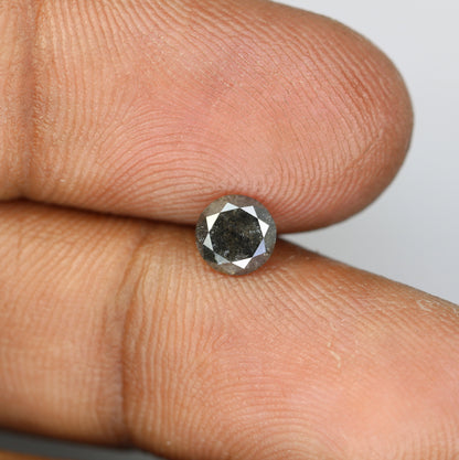 0.70 Carat Natural Round Black Brilliant Cut Salt and Pepper Diamond | Loose Gem for Jewelry Making | Wholesale Price for Earrings, Necklace