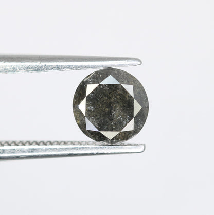 0.70 Carat Natural Round Black Brilliant Cut Salt and Pepper Diamond | Loose Gem for Jewelry Making | Wholesale Price for Earrings, Necklace