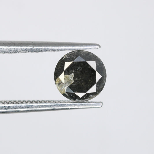 0.76 Carat Natural Salt and Pepper Round Brilliant Cut Galaxy Loose Diamond | Ideal for Rings, Earrings, and Jewelry Making |Wholesale Price