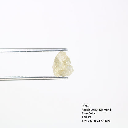 1.38 CT Natural Rough Gray Diamond | Raw Conflict Diamond | Raw Loose Diamond For Ring | Raw Uncut Diamond | Rough Diamond Jewelry Gift