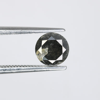 0.76 Carat Natural Salt and Pepper Round Brilliant Cut Galaxy Loose Diamond | Ideal for Rings, Earrings, and Jewelry Making |Wholesale Price
