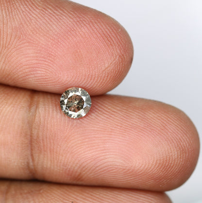 Salt and Pepper Round Brilliant Cut Diamond | Transparent with Excellent Sparkle | Ideal for Gold Engagement Rings