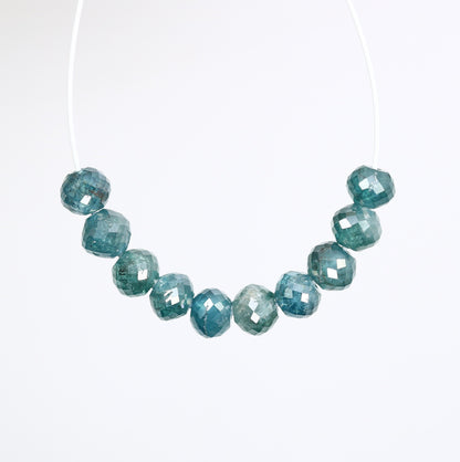 2.22 CT Blue Diamond Beads | AAA Quality Faceted Loose Gems for Artisan Necklaces | Ideal for Crystal Jewelry Making Unique Handmade Crafts
