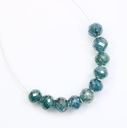 2.22 CT Blue Diamond Beads | AAA Quality Faceted Loose Gems for Artisan Necklaces | Ideal for Crystal Jewelry Making Unique Handmade Crafts