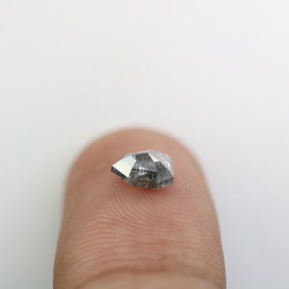 1.00 CT Salt and Pepper Diamond Geometric Cut For handmade necklace pendant Black/Grey crystal Diamond for Engagement Ring Anniversary Gift