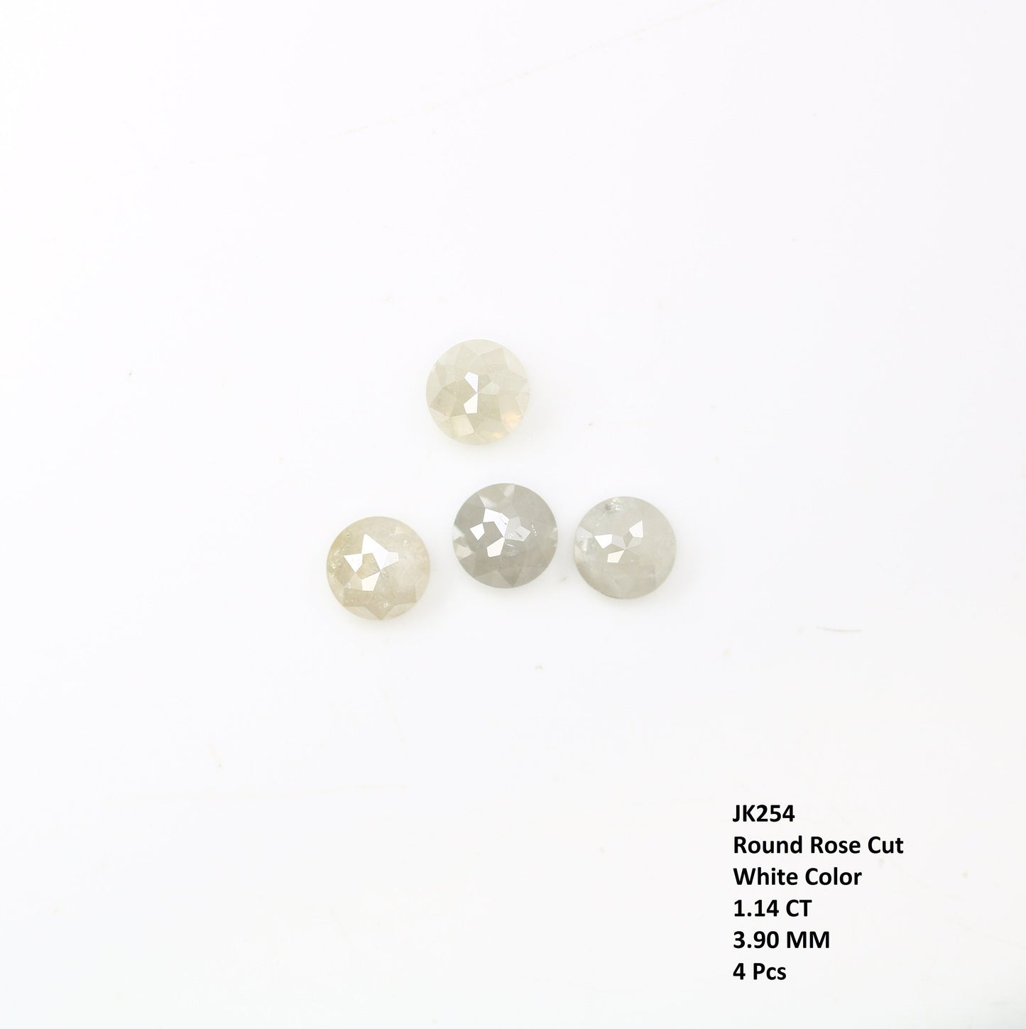 1.14 CT Salt and Pepper Natural Loose Diamond | Round Rose Cuta Diamond | White Fancy Daimond For Wedding Ring, Pair of Earring, Neacklase