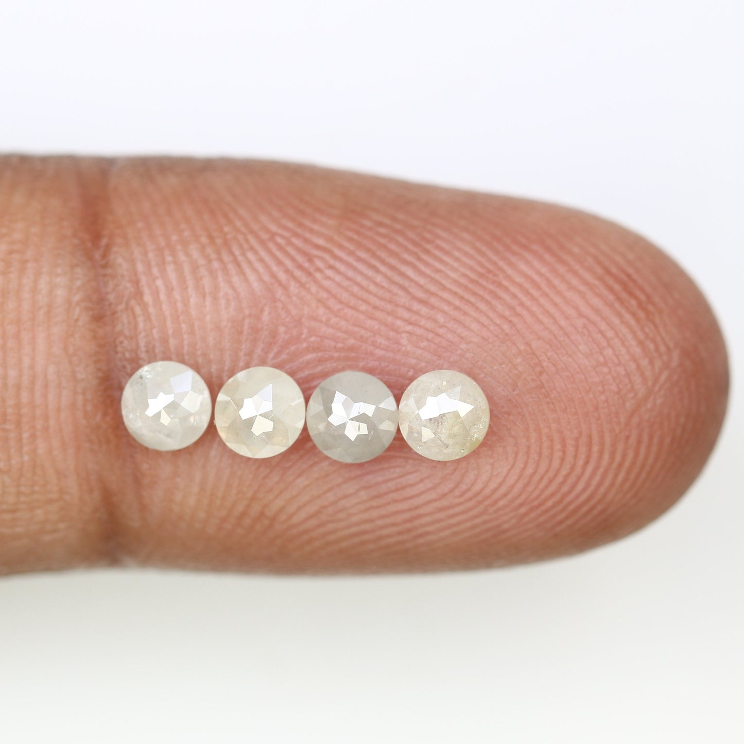 1.14 CT Salt and Pepper Natural Loose Diamond | Round Rose Cuta Diamond | White Fancy Daimond For Wedding Ring, Pair of Earring, Neacklase