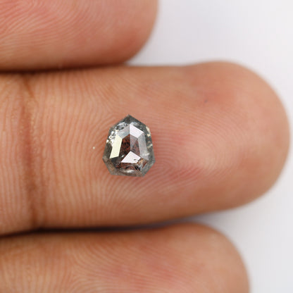 1.00 CT Salt and Pepper Diamond Geometric Cut For handmade necklace pendant Black/Grey crystal Diamond for Engagement Ring Anniversary Gift