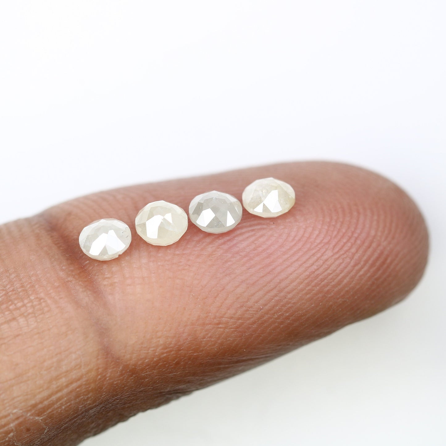 1.14 CT Salt and Pepper Natural Loose Diamond | Round Rose Cuta Diamond | White Fancy Daimond For Wedding Ring, Pair of Earring, Neacklase