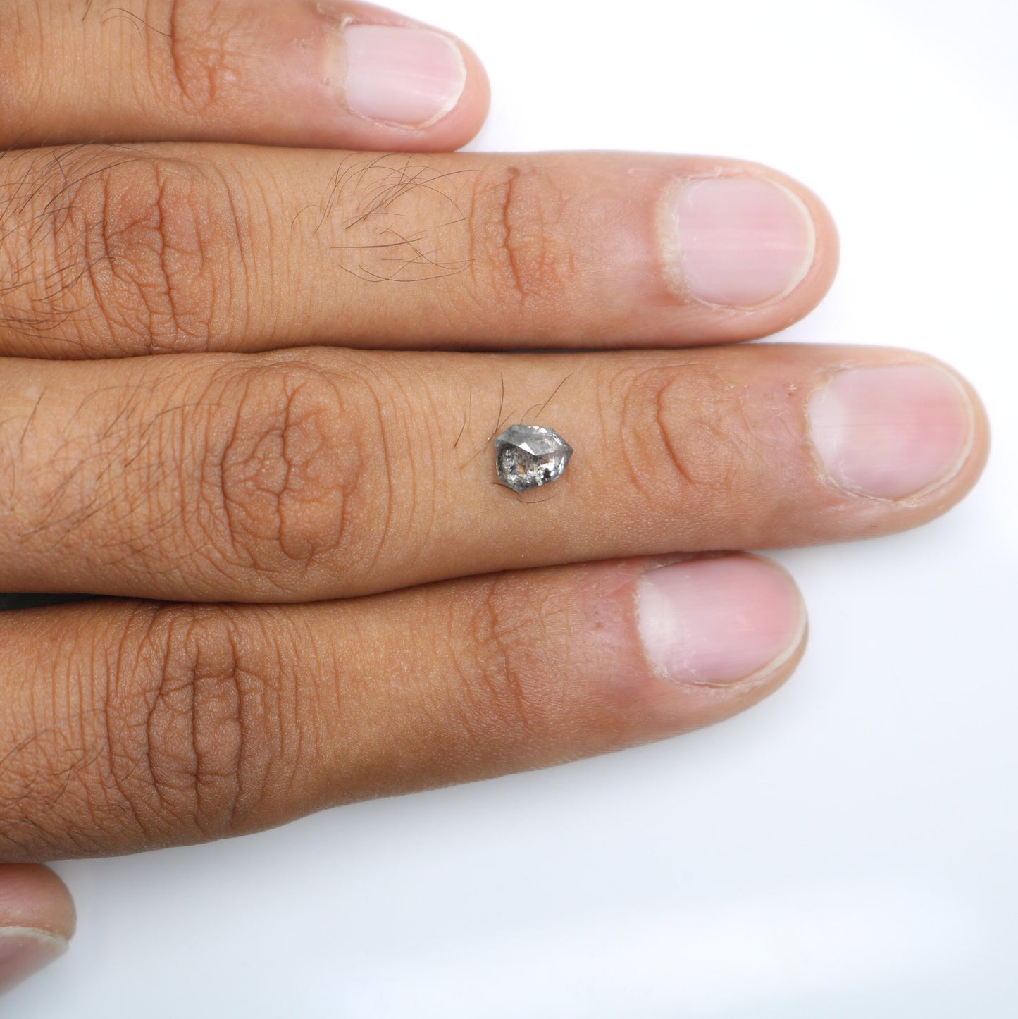 1.00 CT Salt and Pepper Diamond Geometric Cut For handmade necklace pendant Black/Grey crystal Diamond for Engagement Ring Anniversary Gift