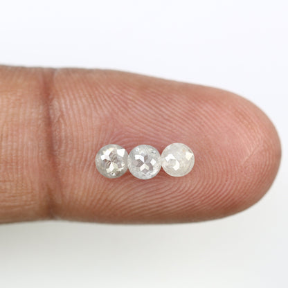 0.89 TCW Loose Grey Rose Cut Round Diamonds For Three Stone Wedding Ring ll Gift For Mother ll Gift For Girlfriend ll Gift For Wife Diamonds