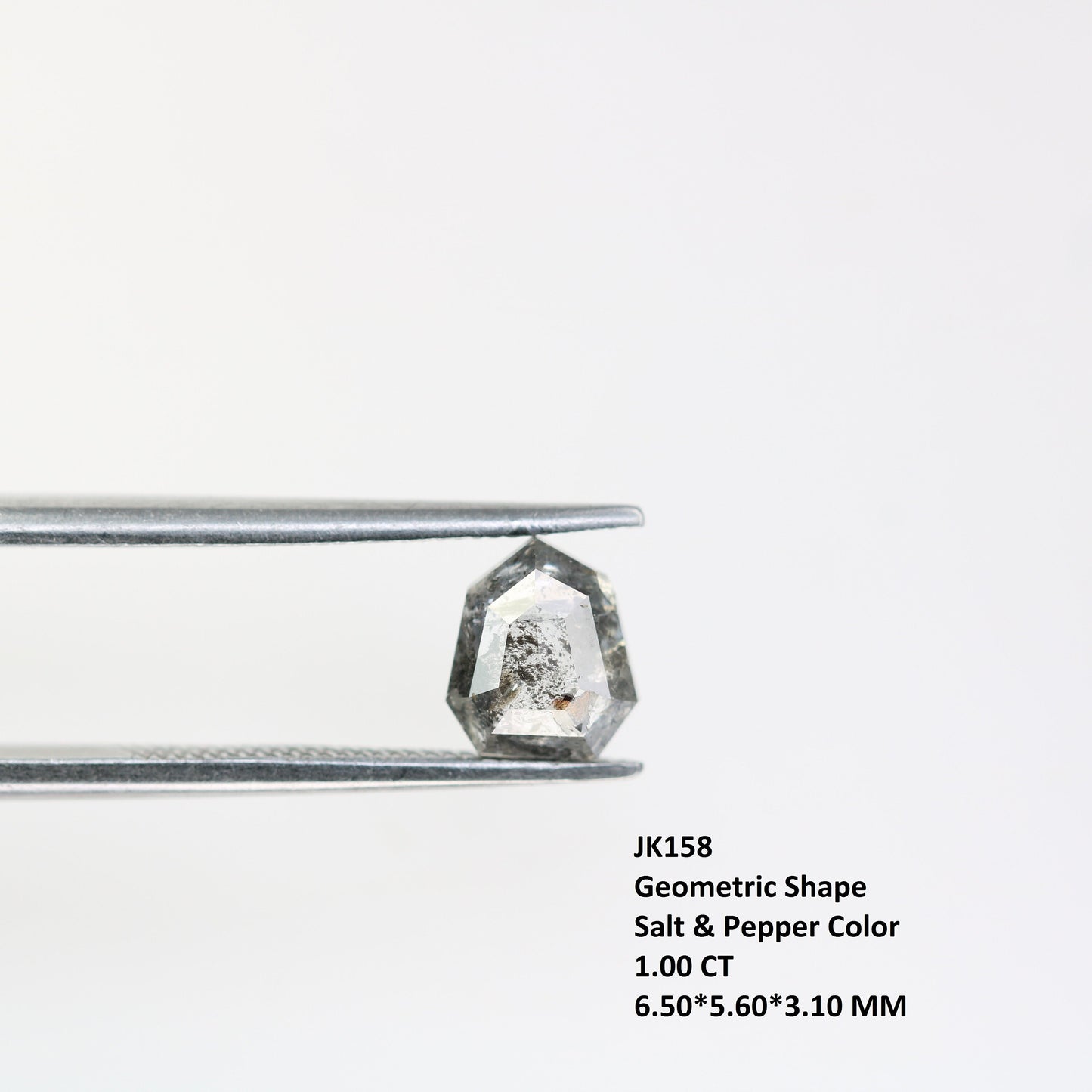 1.00 CT Salt and Pepper Diamond Geometric Cut For handmade necklace pendant Black/Grey crystal Diamond for Engagement Ring Anniversary Gift