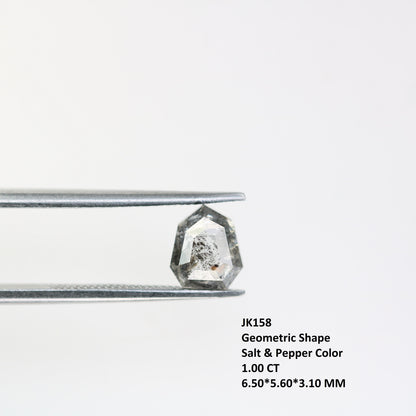 1.00 CT Salt and Pepper Diamond Geometric Cut For handmade necklace pendant Black/Grey crystal Diamond for Engagement Ring Anniversary Gift
