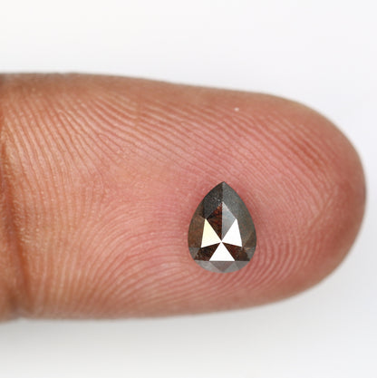 LOOSE PEAR DIAMOND | Natural salt and pepper brilliant cut diamondFor Gold Ring Diamonds