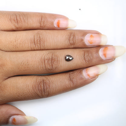 LOOSE PEAR DIAMOND | Natural salt and pepper brilliant cut diamondFor Gold Ring Diamonds
