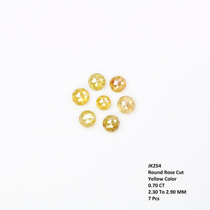 0.70 TCW Loose Yellow Rose Cut Round Real Loose Diamonds For Wedding Band ll Gift For Wife ll Gift For Girlfriend ll Gift For Best Friend