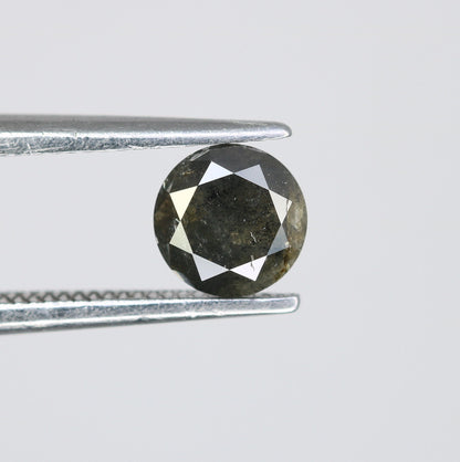 0.71 Carat Natural Salt and Pepper Round Brilliant Cut Loose Galaxy Diamond | Ideal for Jewelry Making | Wholesale Price for Custom Designs