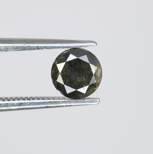 0.71 Carat Natural Salt and Pepper Round Brilliant Cut Loose Galaxy Diamond | Ideal for Jewelry Making | Wholesale Price for Custom Designs