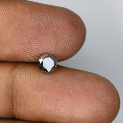 0.71 Carat Natural Salt and Pepper Round Brilliant Cut Loose Galaxy Diamond | Ideal for Jewelry Making | Wholesale Price for Custom Designs