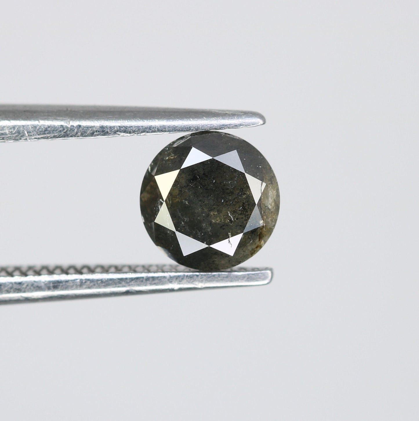 0.71 Carat Natural Salt and Pepper Round Brilliant Cut Loose Galaxy Diamond | Ideal for Jewelry Making | Wholesale Price for Custom Designs