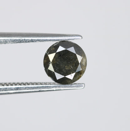0.71 Carat Natural Salt and Pepper Round Brilliant Cut Loose Galaxy Diamond | Ideal for Jewelry Making | Wholesale Price for Custom Designs
