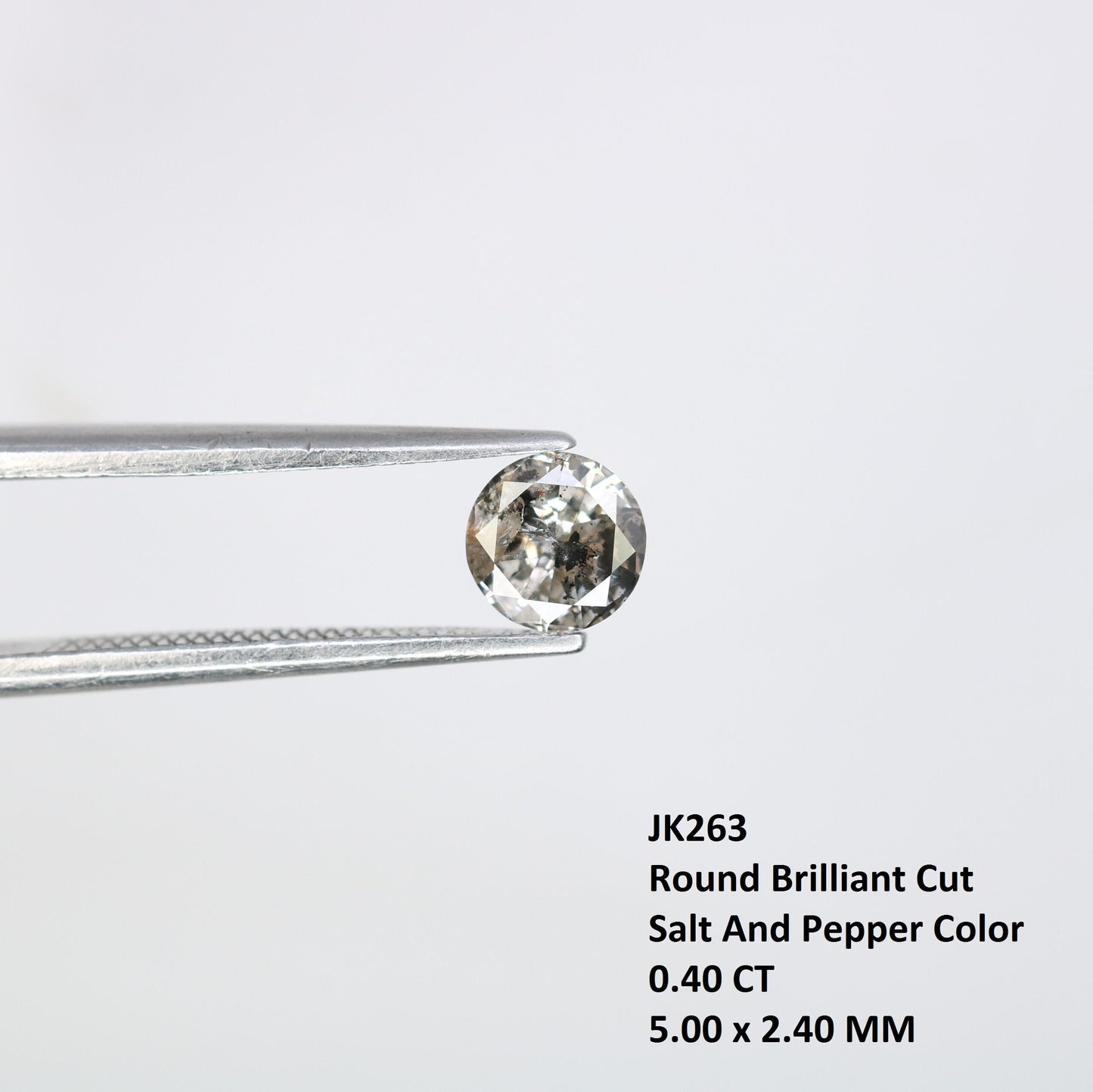 0.40 Carat Salt and Pepper Diamond for Engagement Ring | Perfect for Custom Gold Rings | Unique and Elegant Jewelry