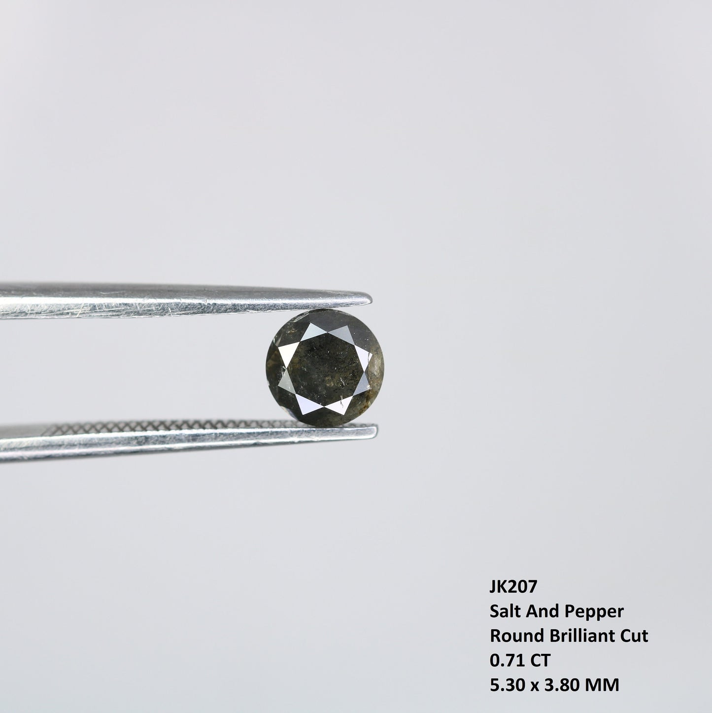 0.71 Carat Natural Salt and Pepper Round Brilliant Cut Loose Galaxy Diamond | Ideal for Jewelry Making | Wholesale Price for Custom Designs