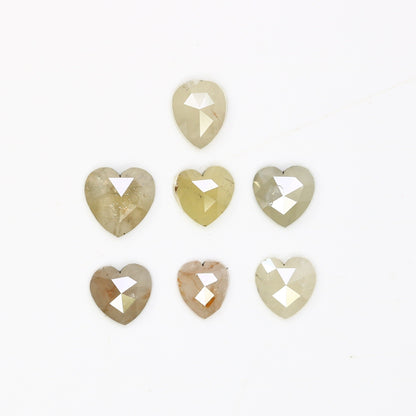 Loose Heart Shape Grey Natural Diamond For Handmade JewelryFor Gold Ring Diamonds
