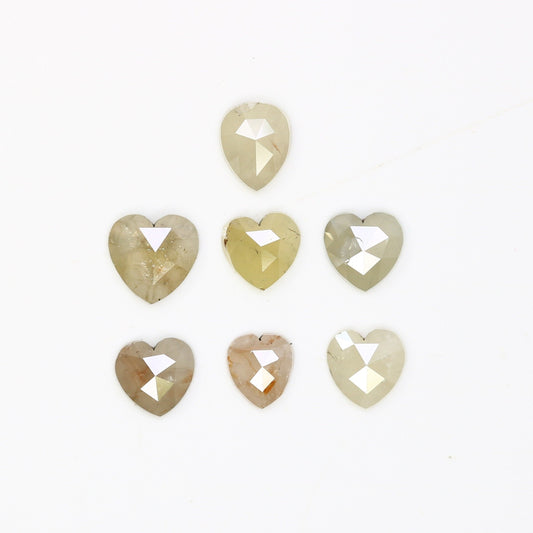 Loose Heart Shape Grey Natural Diamond For Handmade JewelryFor Gold Ring Diamonds